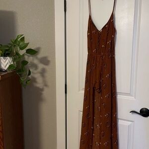 Rust Floral Romper Dress